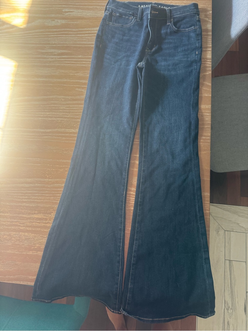 American Eagle Outfitters Indigo High-Rise Flared Jeans